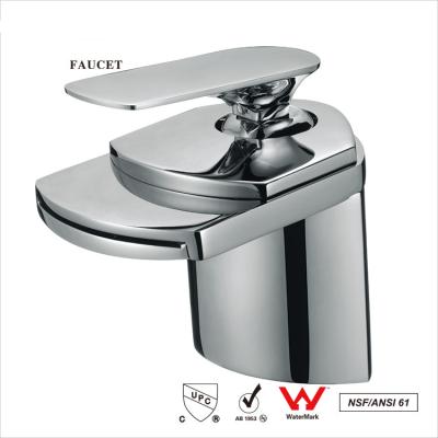 China Deck mount waterfall bathroom sink faucet Single Handle 360 Swivel for sale