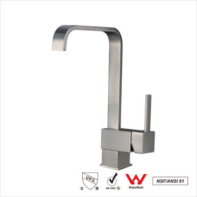 China Lead Free Brass Kitchen Faucet / Deck Mounted Single Handle Sink Tap Faucet for sale