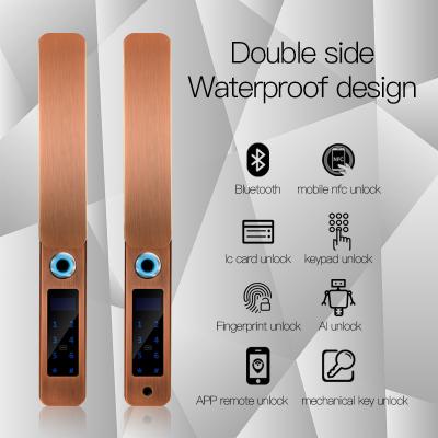 China IP68 impermeable FPC huella digital cerradura de puerta inteligente Bluetooth Antigua en venta