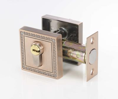 China Polished Brass Square Deadbolt Lock Antique Copper for sale