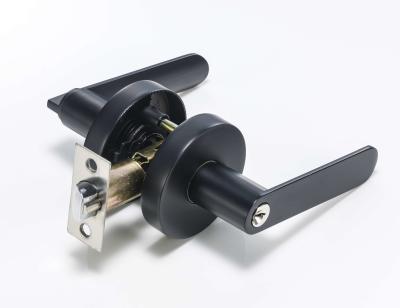 China Matte Black Tubular Handle Lock Zinc Alloy Handle Brass Cylinder for sale