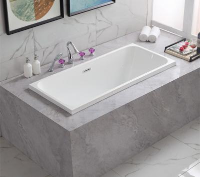 China Built In Installation No Burr Square White Acrylic Bathtub OEM for sale