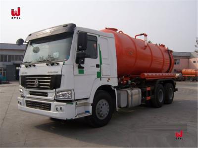 China Sinotruk 15t Sewer Vacuum Truck Orange Sewer Jetting Truck 35 Cubic for sale