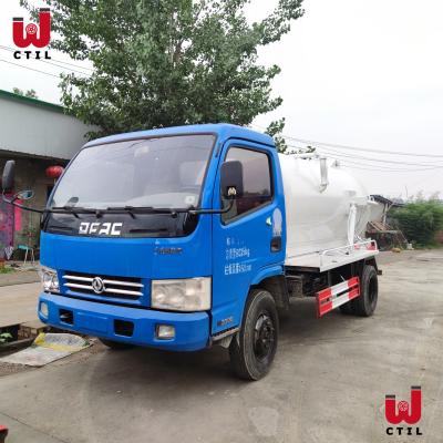 China Used Dongfeng 5CBM Carbon Steel Vacuum Suction Sewage Truck For Sewer for sale