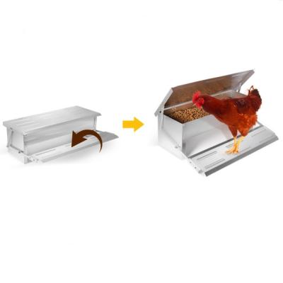 China CE outdoor Metal Iron L53cm Automatic Timer Chicken Feeder for sale
