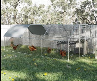 China Chicken Coop Cage with Cover Galvanized Metal Walk In Chicken Cage Pen Run 10' W x 20' D x 6.67' H for sale