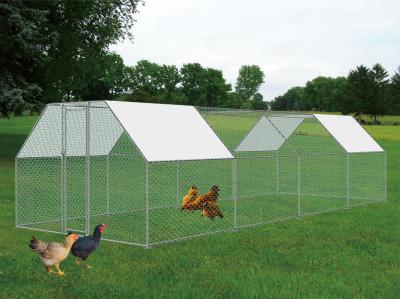 China Metal Chicken Coop with Run Walk in Chicken Cage Poultry Habitat Supplies with Waterproof and Anti-Ultraviolet Cover for sale