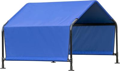 China Compact and Portable Dog Shelter  4' x 4' x 3' Galvanized Steel Pet Shed in Blue Color for sale