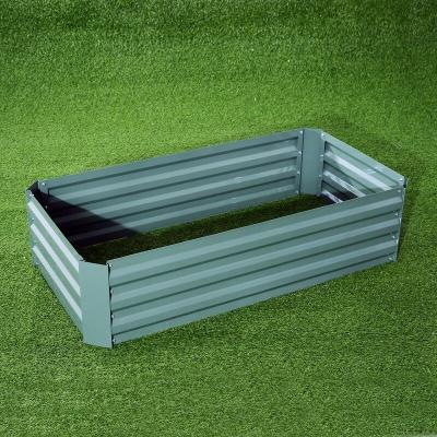 China Metal Raised Garden Bed for Vegetables Large Planter Box Steel Gardening Kit Outdoor Herb  Green 6x3x1ft for sale