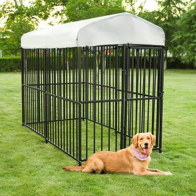 China Large Outdoor Dog Kennel Heavy Duty Metal Frame Fence Dog Cage Outside Pen Playpen Dog Run House with UV & Waterproof for sale