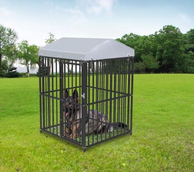 China Outdoor Dog Kennel Heavy Duty Metal Frame Fence Dog Cage Outside Pen Playpen Dog Run House with Roof for sale