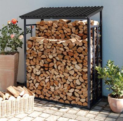 China Middle Size135x70x165cm Metal Firewood Rack Anthracite Garden Firewood Shelter Stacking Aid Kaminholzunterstand for sale