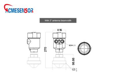 China Sensor llano 76-81GHz del transmisor del radar del cemento para el sólido líquido en venta