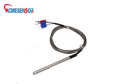 China sensor de temperatura del cable de la fibra de vidrio del conector 2pin Pt1000 30m m en venta