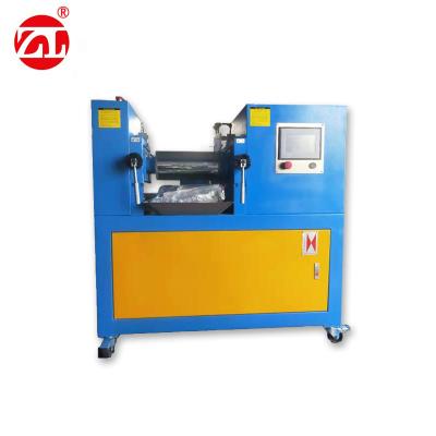 China PLC Type Two Roll Mill Machine  ,  Yellow & Blue Color Customized Lab Mixing Mill for sale