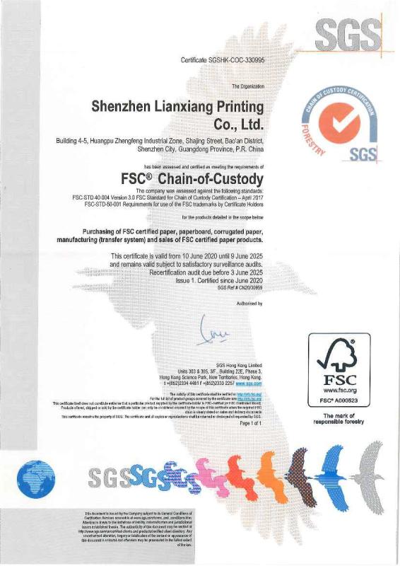 FSC - Shenzhen Lianxiangxin Packaging Co., Ltd.