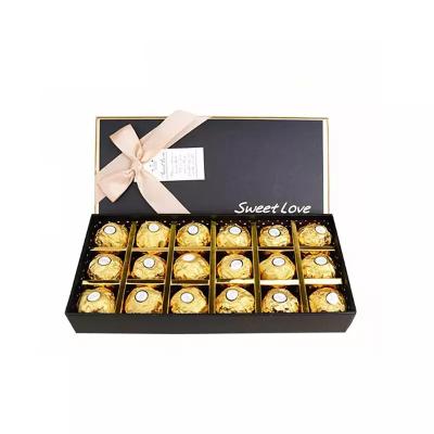 China Custom Logo Premium Luxury  Packaging Truffle Chocolate Box With Paper Divide for sale