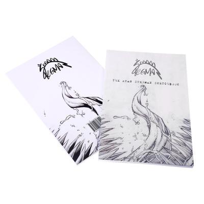 China White Black Softcover Book Printing Saddle Stitch Binding for sale