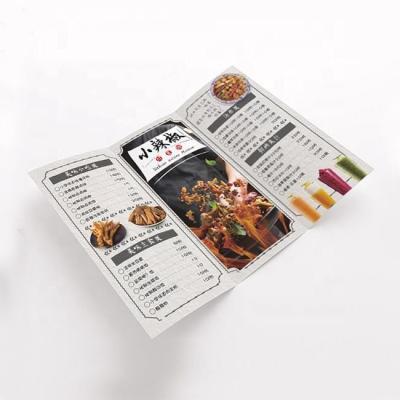 China A3 A4 A5 A6 Leaflet Flyer Printing for Restaurant Menu Booklet for sale