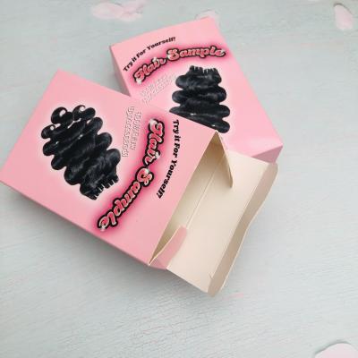 China Custom Logo Printing Wig Box Packaging Art Paper For Bundle Hair Extension for sale