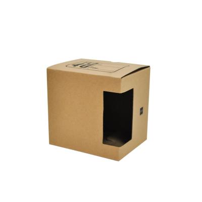 China Custom Mug Kraft Paper Packaging Box PVC Transparent Window for sale