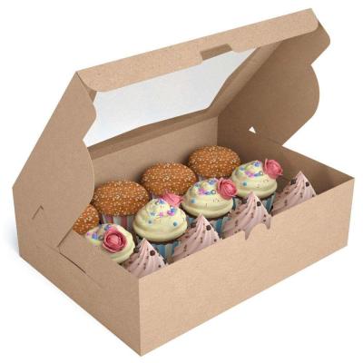 China UV Coating Kraft Paper Packaging Box for Muffin Cup Cake for sale