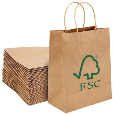 China Bolsos amistosos reciclables del regalo del papel de Eco Brown en venta