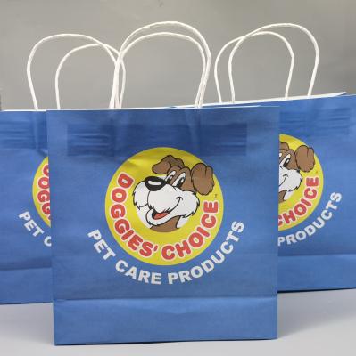 China Custom Printing Pet Pattern Recyclable Paper Gift Bags For Dog Retail Shop for sale