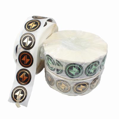 China Gold Foil Logo Round Roll Labels for sale