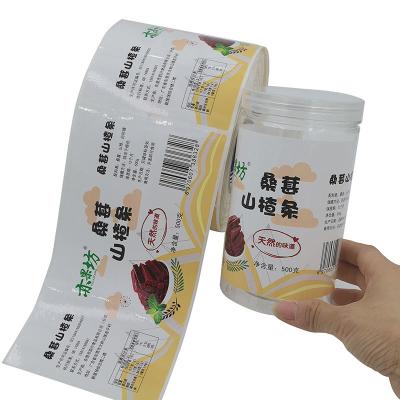 China Las etiquetas engomadas modificadas para requisitos particulares del vinilo de la impresión en offset ruedan para el envase de comida en venta