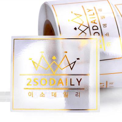 China Gold Foil Logo Transparent Vinyl Sticker Die Cut  FSC certificated for sale