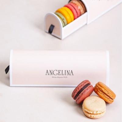 China Double Deck Semicircle Macaron Gift Boxes Embossing Printing for sale