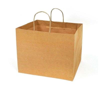 中国 再生利用できるクラフト紙袋クラフトは袋歪んだハンドルによって昼食を共にする 販売のため