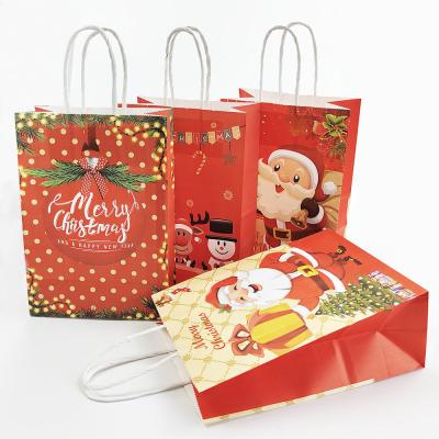 Chine Impression offset faite sur commande de sacs en papier de Papier d'emballage Brown de Noël à vendre