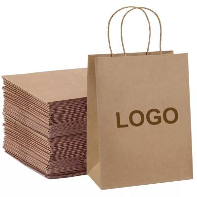 China Custom Printed Shopping Brown Paper Bags for sale
