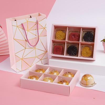 China Customized Gold Foil And Pink Chocolate Packaging Box With Six Cells for sale