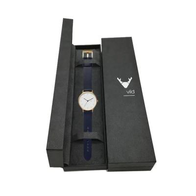 China Custom Printing Watch Gift Packaging Box Luxury Black Cardboard for sale
