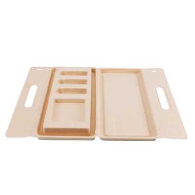 China Custom Design Biodegradable Paper Molded Pulp Tray Box For Lipstick Cosmetics Packaging for sale