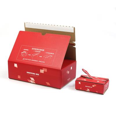 China Custom Quick Seal Peel Off Box Self Seal Postal Kraft Zipper Carton Box Adhesive Tear Strips Te koop