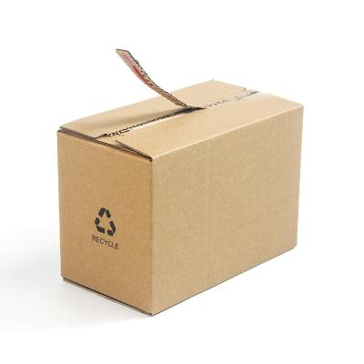 China Custom Brown Self Seal Adhesive Packaging Boxes Zipper Carton Box With Tear Strip for sale