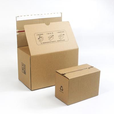China Wholesale Recycled Corrugated Zipper Paper Cartons Box Custom Logo Packaging Printed Shipping Kraft Boxes Te koop
