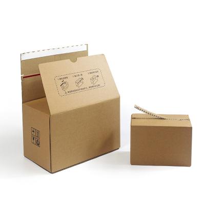 China Custom Easy Folded Cardboard Zipper Carton Box Corrugated With Tear Off Strip And Adhesive Tapes à venda