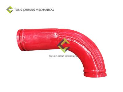 China Lengthened Concrete Pump Pipeline Twin Wall Elbow 125*R275-90°+211mm for sale