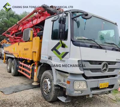 中国 In 2011 Sany Mercedes Benz Chassis 43 Meter Concrete Pump Truck 5 Cylinders 5 Masts 販売のため