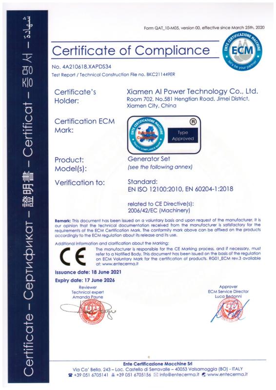 CE - Xiamen Ai Power Technology Co., Ltd.