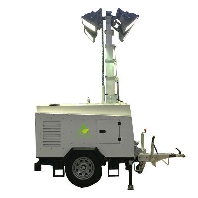 China Diesel Fuel Mitsubishi Road Portable Generator Light Tower 9m Diesel Light Plant Generator 10kw for sale