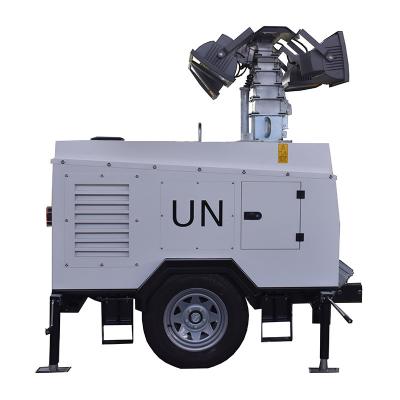 China Trailer 10kva 10kw Portable Light Tower For Home Generator With Metal Halide 24V for sale