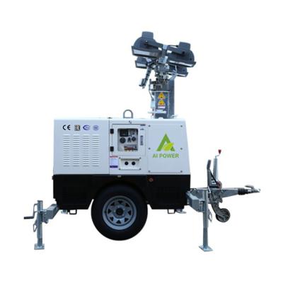 China Portable Diesel Generator Lighting Tower With 4x350W LED Light Towers for sale
