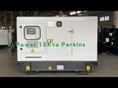 12kw 15 Kva Perkins Diesel Generator Set Soundproof  3 Phases