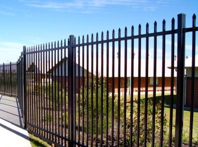 China Garrison Steel Iron Fence Tubular Panels 2.1M H x 2.4M W Black for sale
